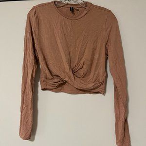 H&M Medium Taupe Long Sleeve Crop
